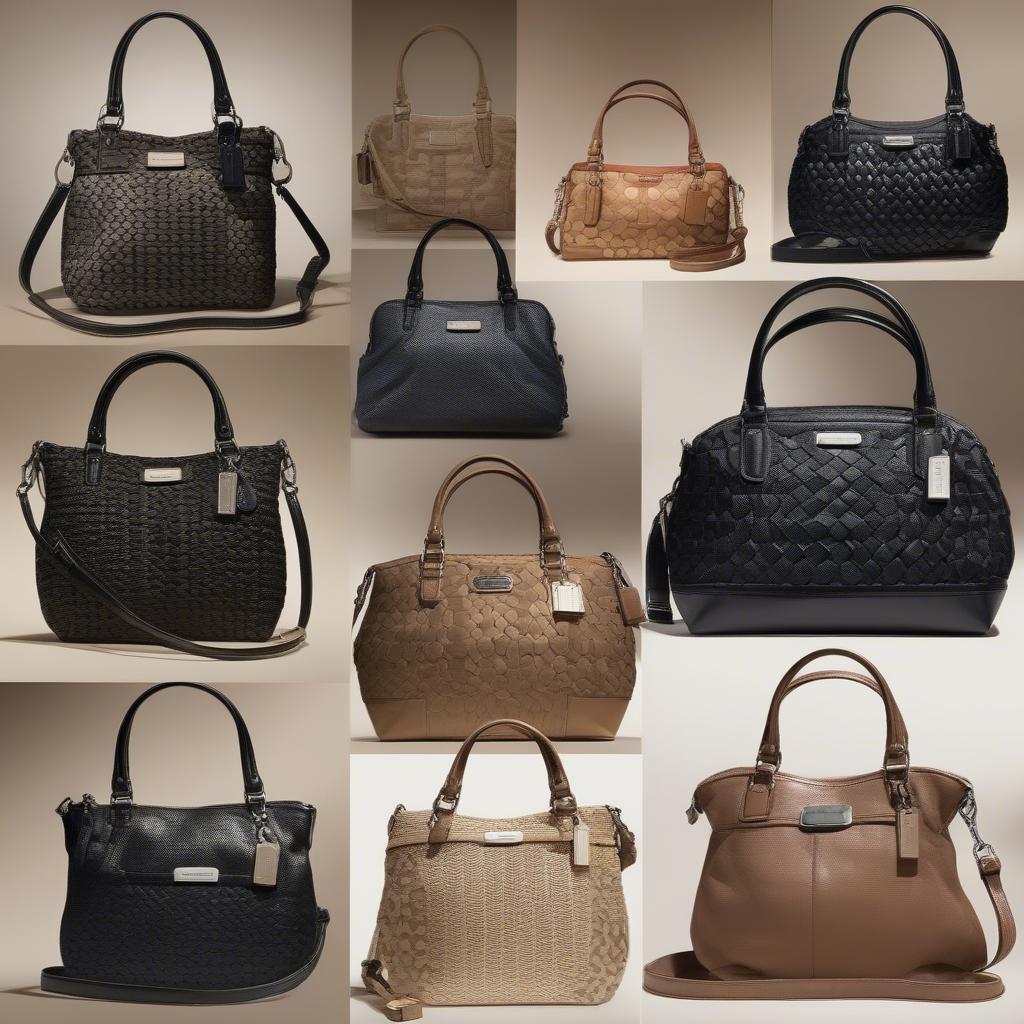 Coach Kristin woven crossbody bags displayed in various colors, highlighting the range of available options.