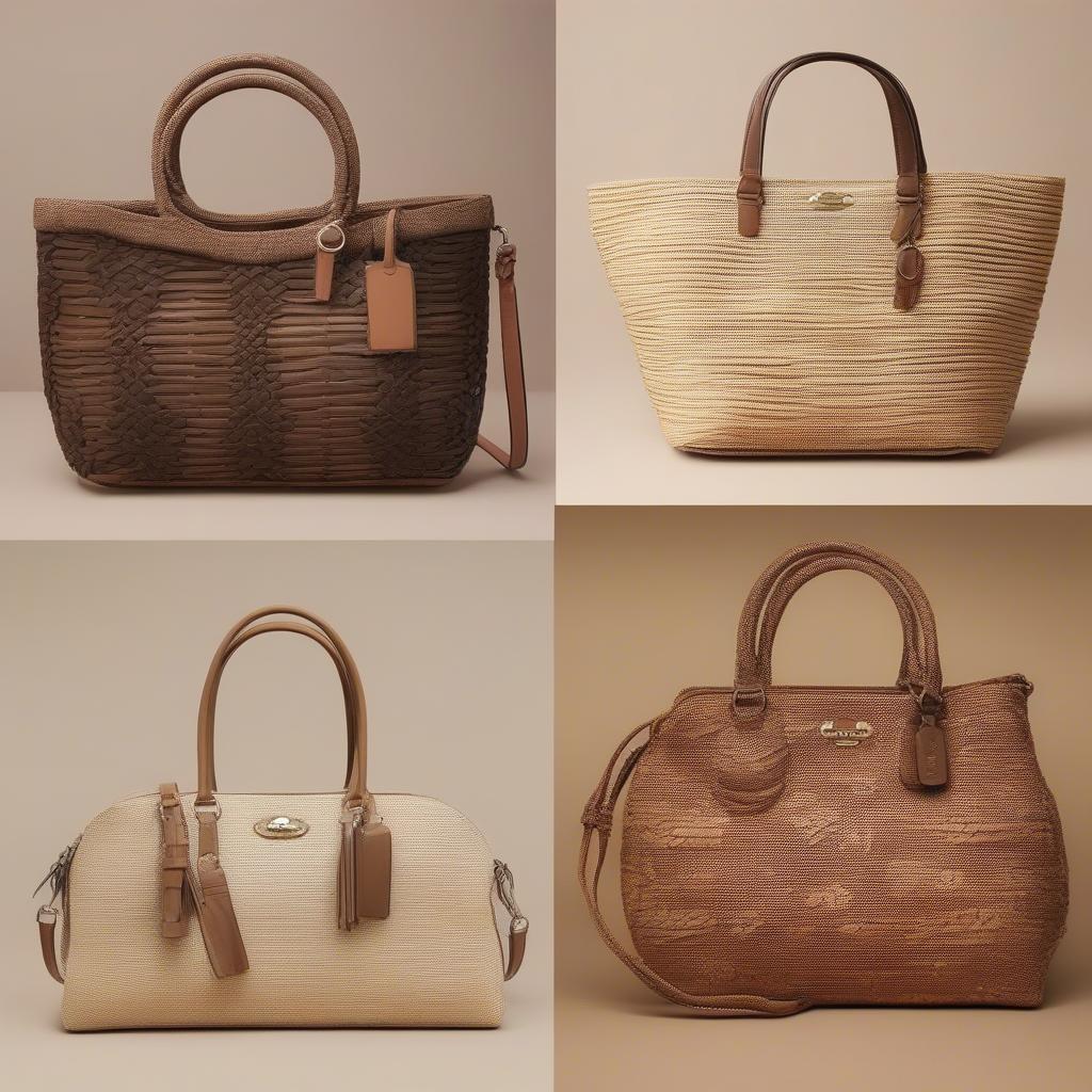 Coach Woven Straw Bags in Various Styles