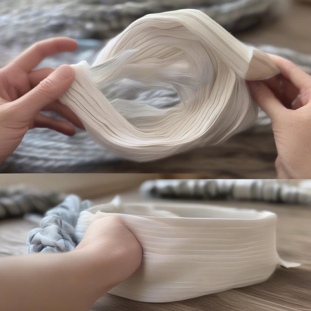 Coil and Folded Fabric Basket Weaving Techniques