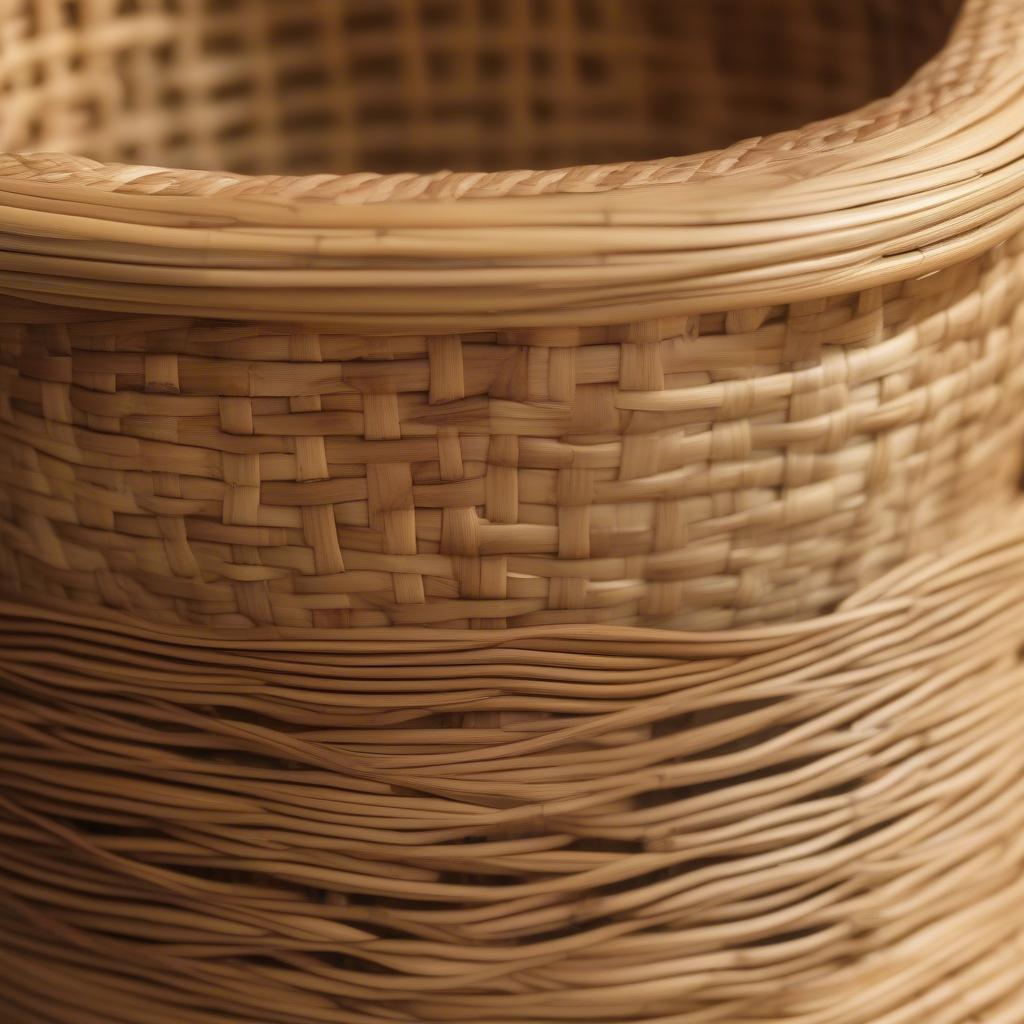 Close-up of Coil Bamboo Basket Weaving