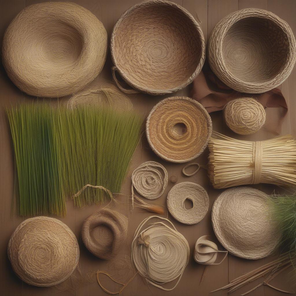 Coil Basket Weaving Materials: A Variety of Natural Fibers