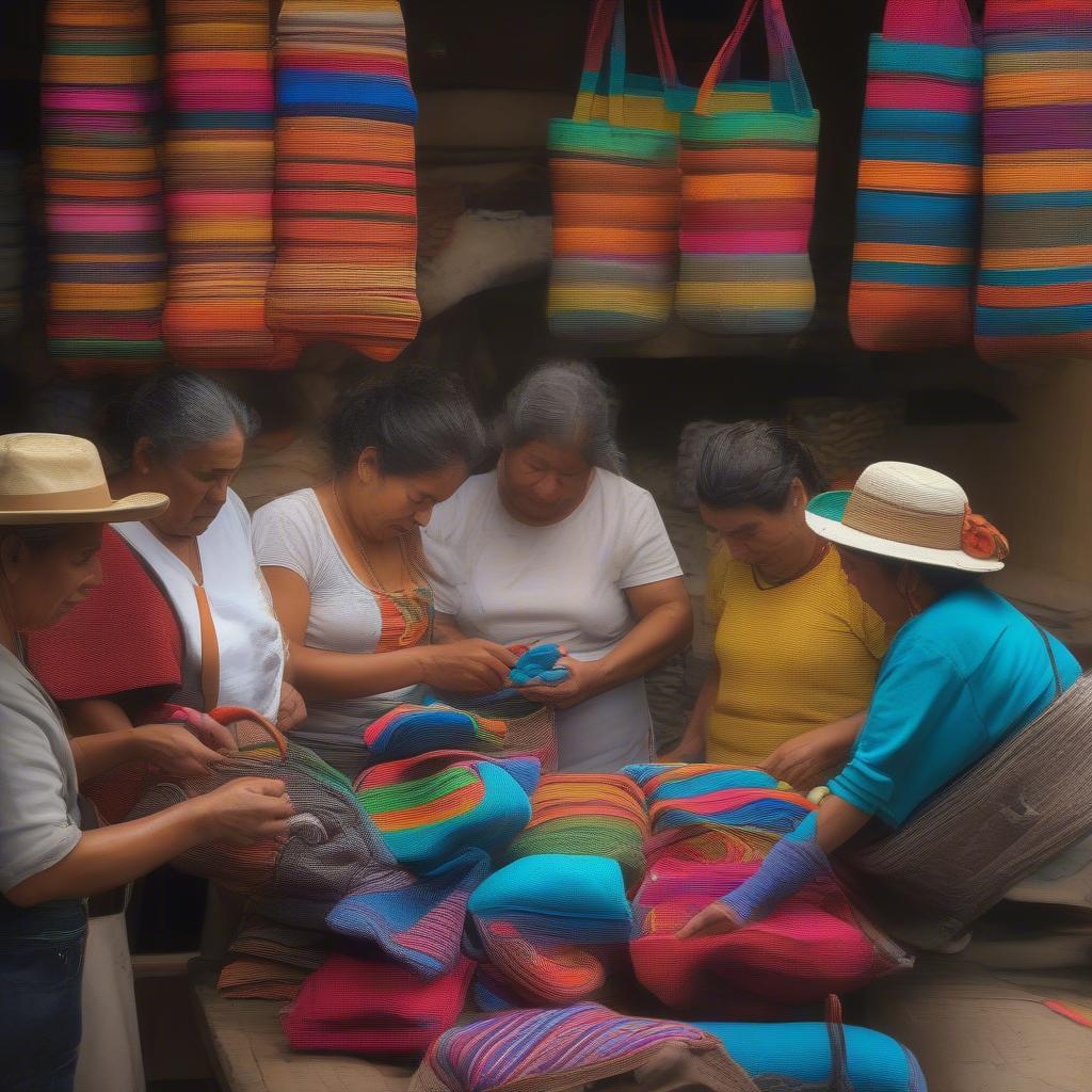 Colombian Artisans Crafting Non-Woven Bags