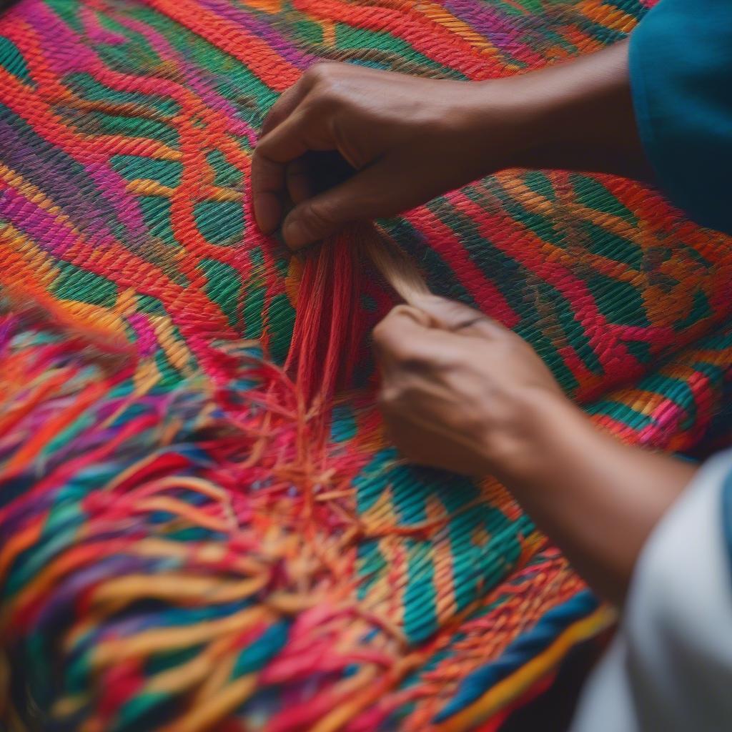 Traditional Colombian Artisans Weaving Bags