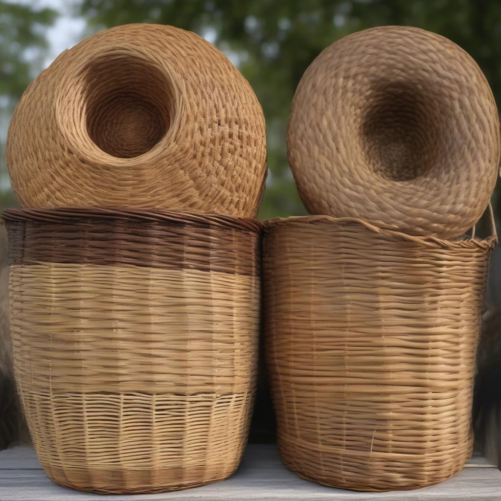 Comparing the rot resistance of different plant materials used in basketry.