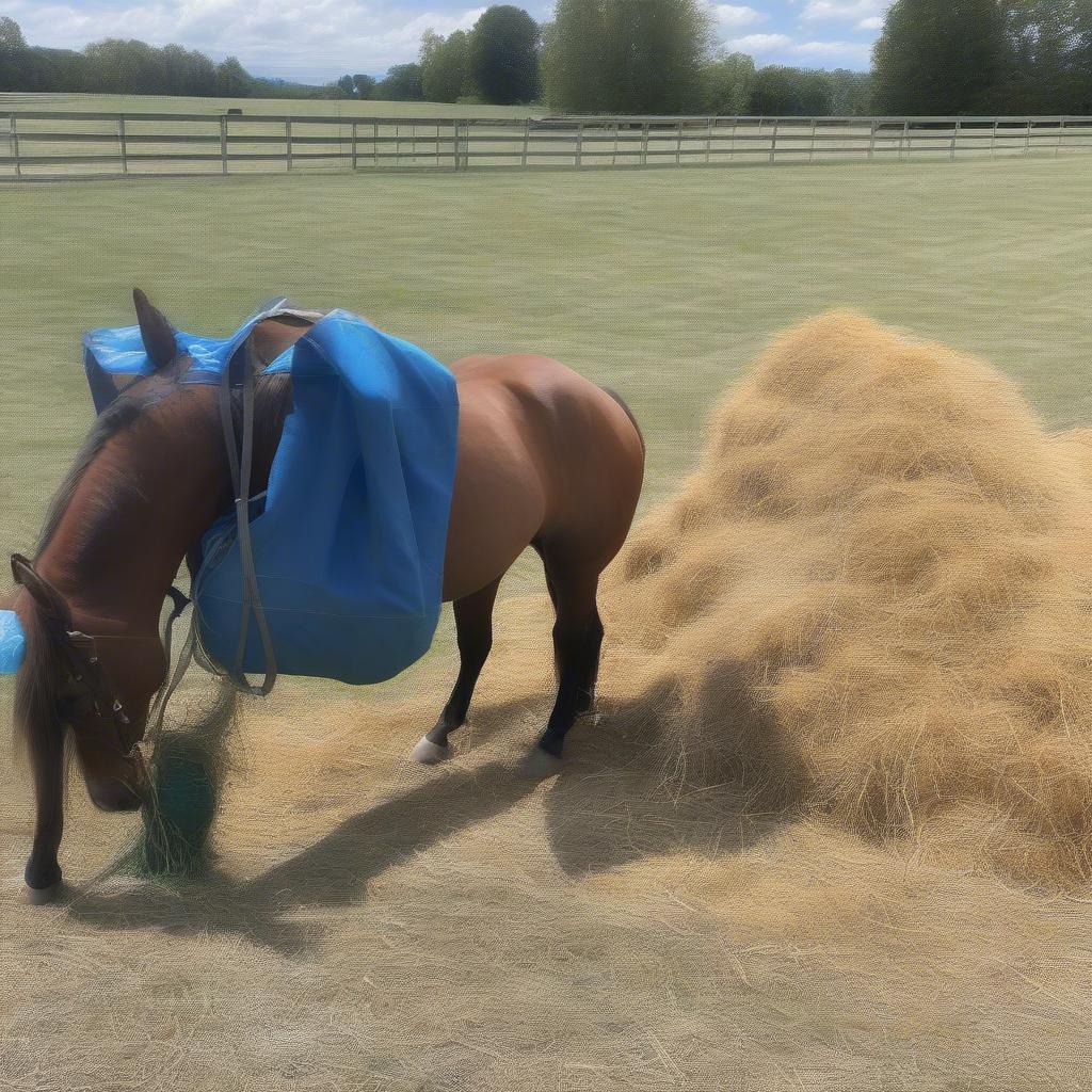 Comparing Traditional Hay Feeding with Slow Feed Bag