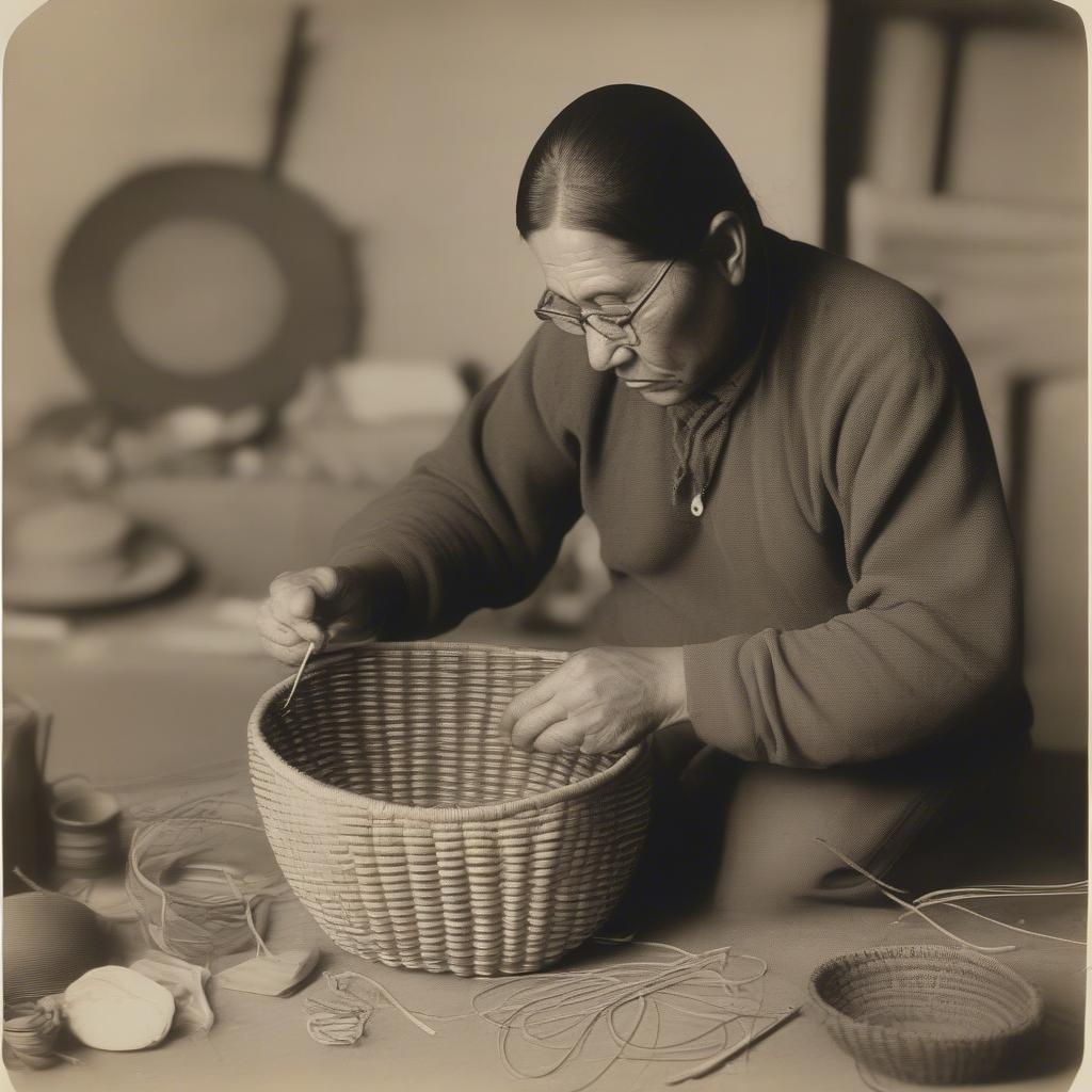 Contemporary Nez Perce Basket Weaver