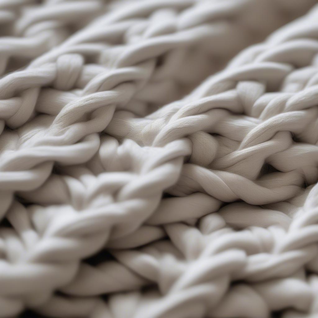 Close-up of a Cotton Basket Weave Throw