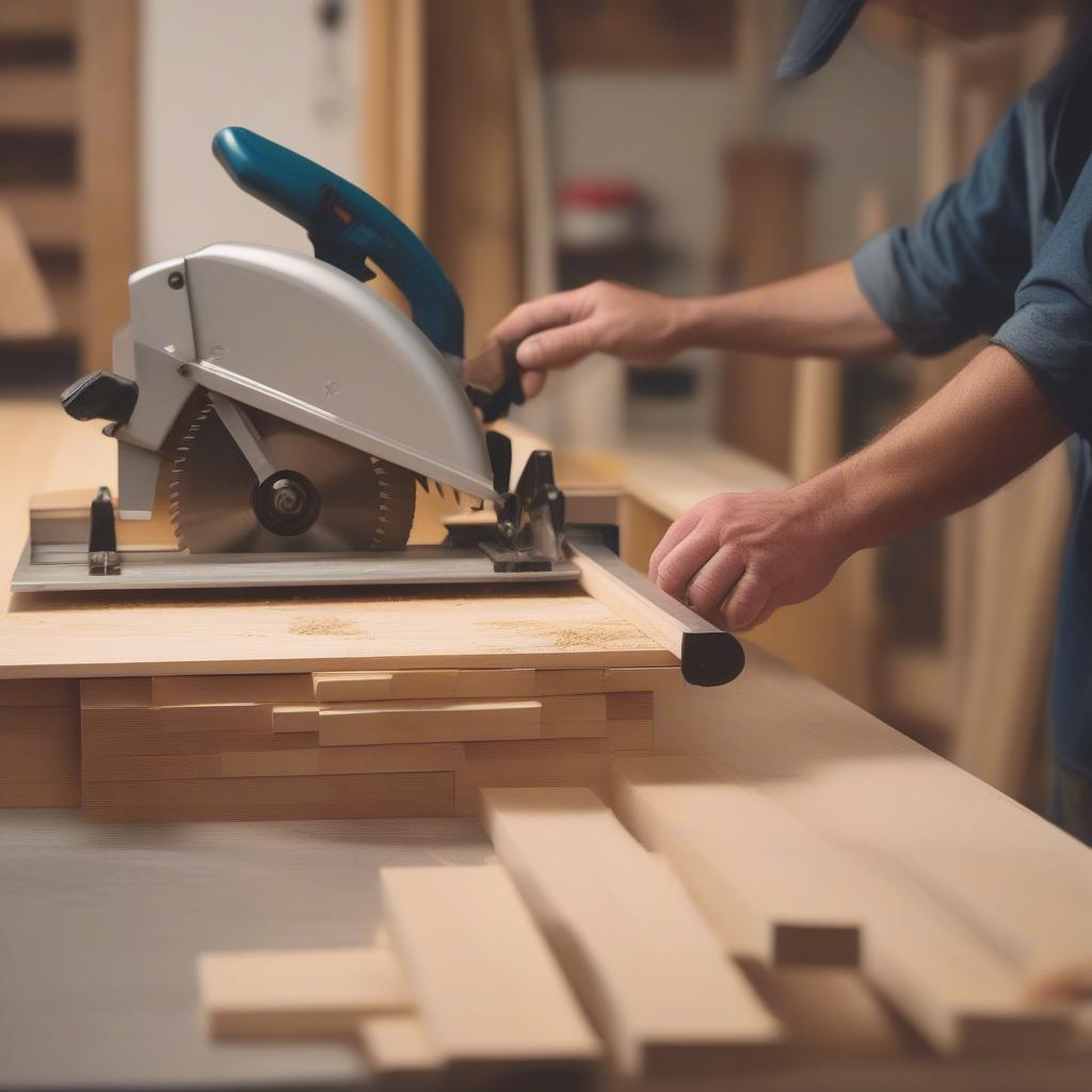 Cutting Wood Strips for Basket Weave Cutting Board