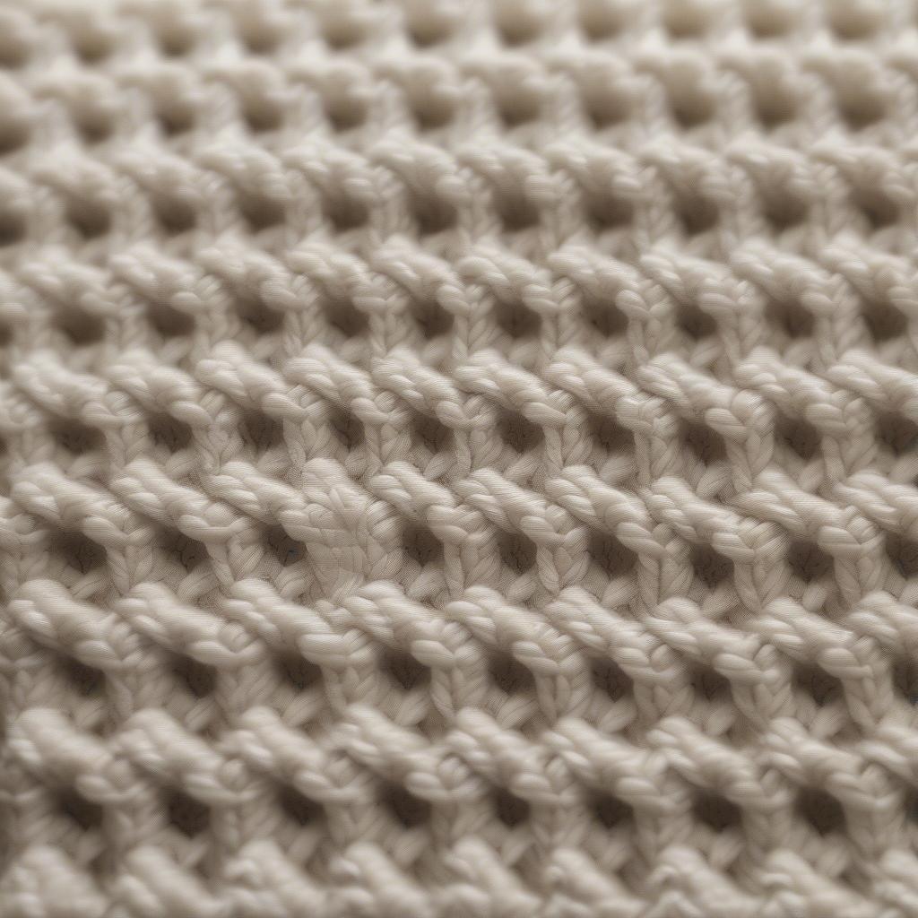 Close-up of a Crochet Basket Weave Afghan