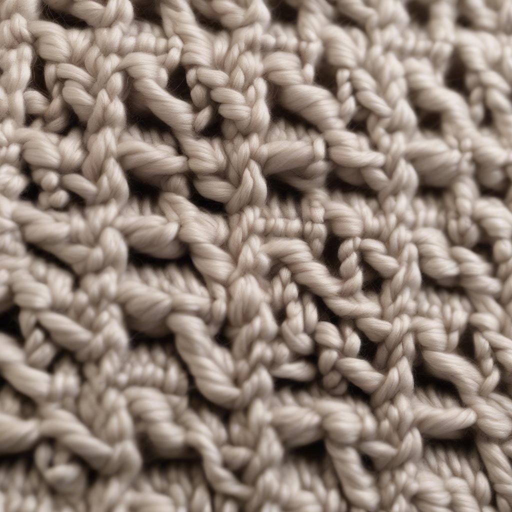 Close-up of Crochet Basket Weave Stitch