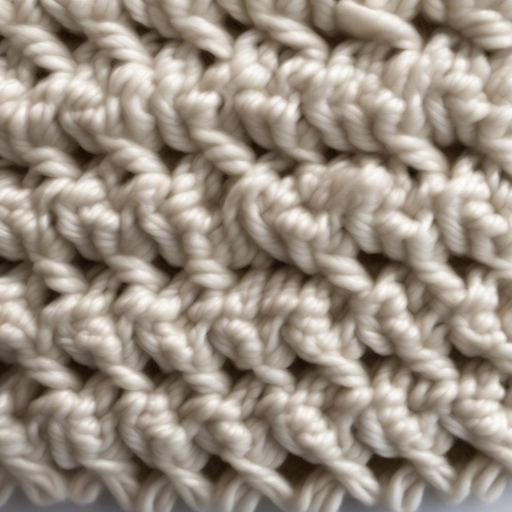 Close-up of the Crochet Basket Weave Stitch