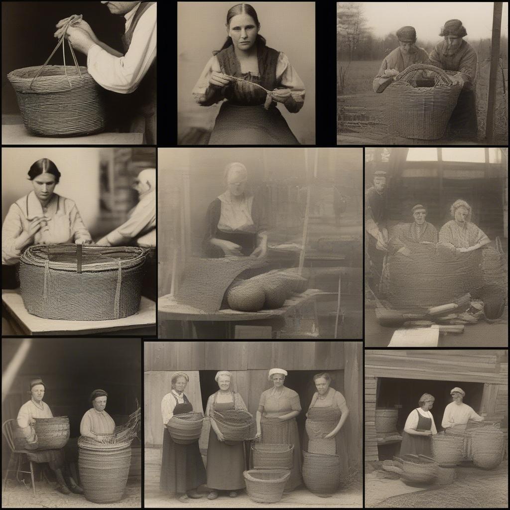 Historical Photos of Basket Weaving in Crooksville, Ohio