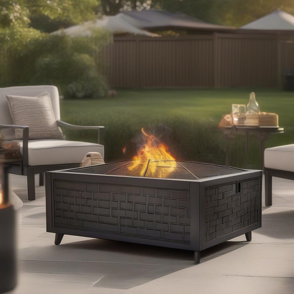 Crosley Hudson Basket Weave Fire Pit Overview