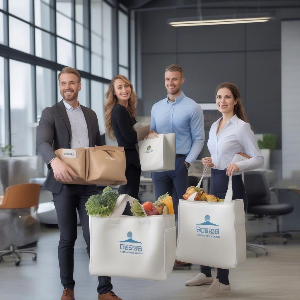 Custom Branded Lunch Bags in an Office Setting