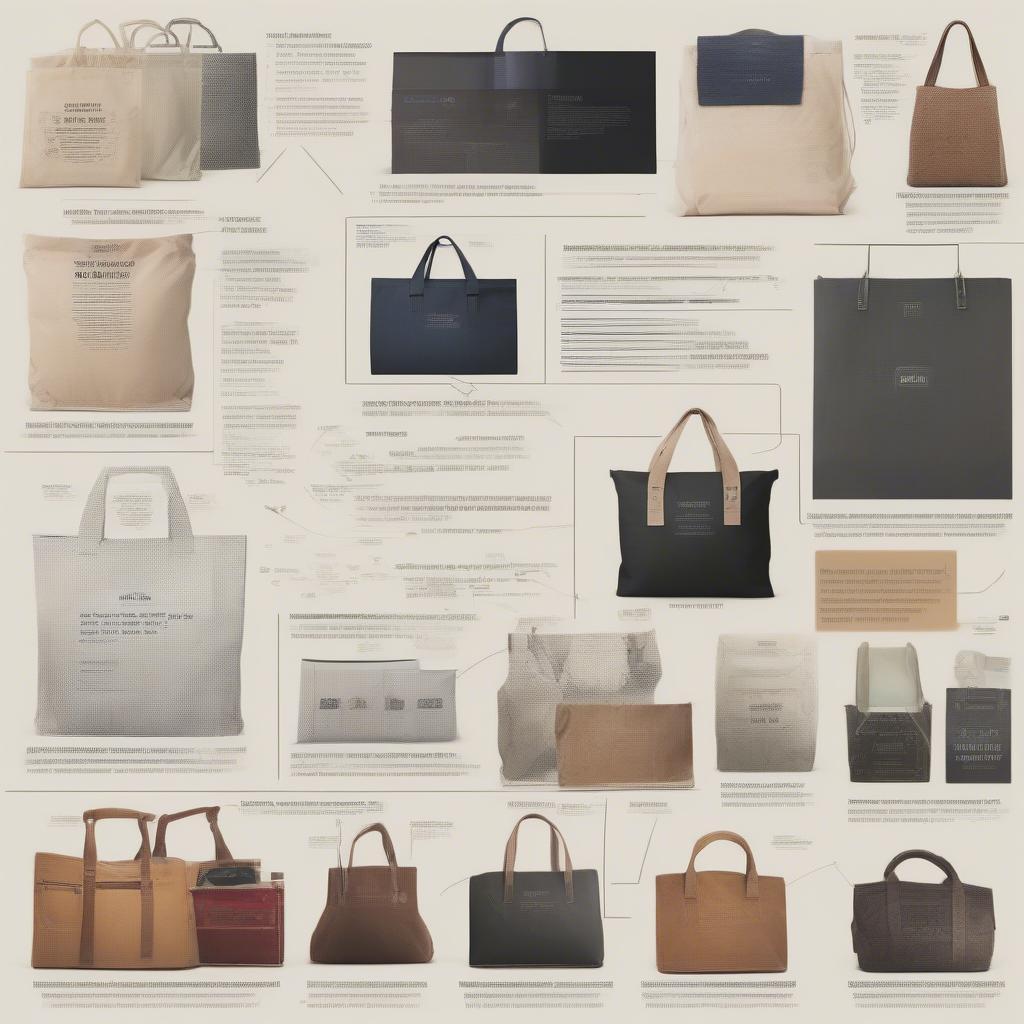 Designing Custom China Non Woven Bags with Black Quotes: A visual representation of the design process, showing various font styles, color palettes, and graphic elements that can be used to personalize the bags. 