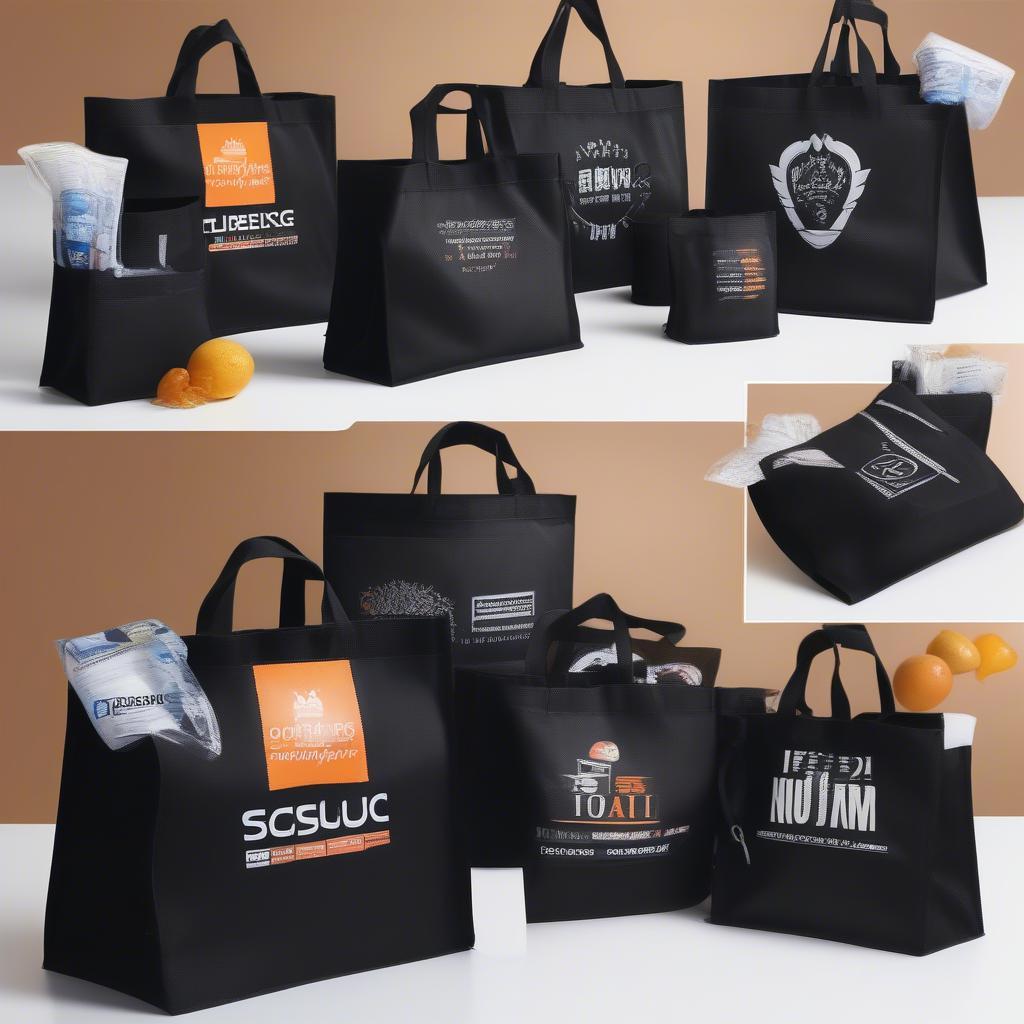 Custom Printed Black Non-Woven Bags