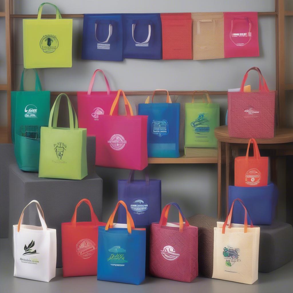 Custom printed crosshatched non-woven tote bags