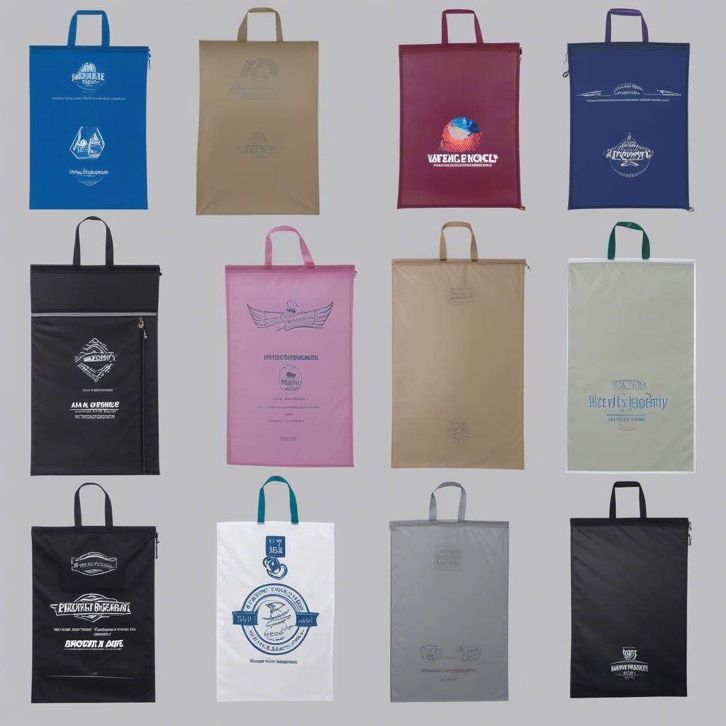 Custom Printed Non Woven Zipper Garment Bags