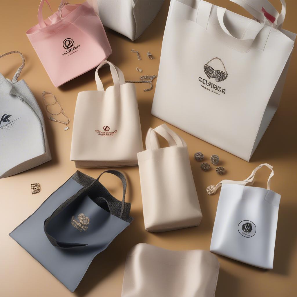 Custom Printed Jewelry Non Woven Bags with Brand Logos