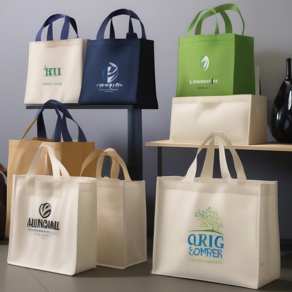 Custom printed non-woven bags with company logos