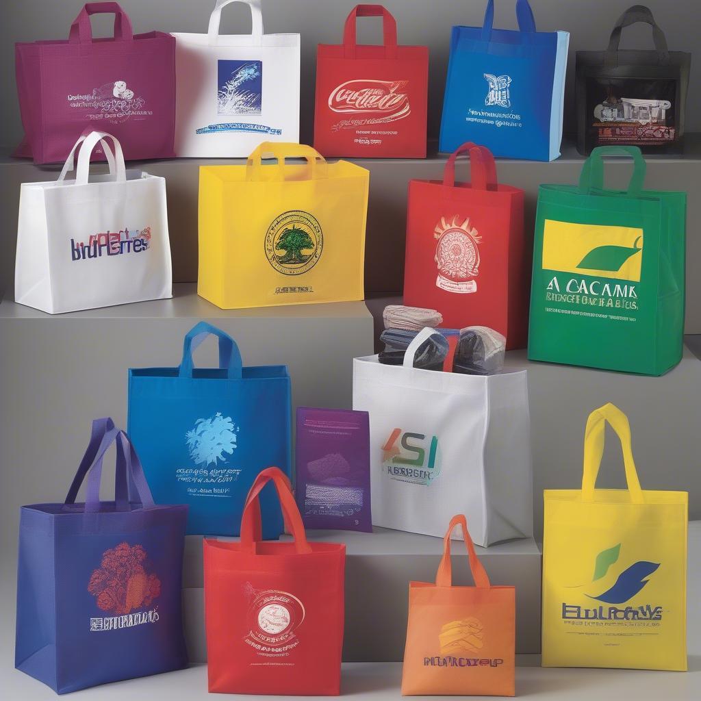 Variety of custom printed non-woven bags