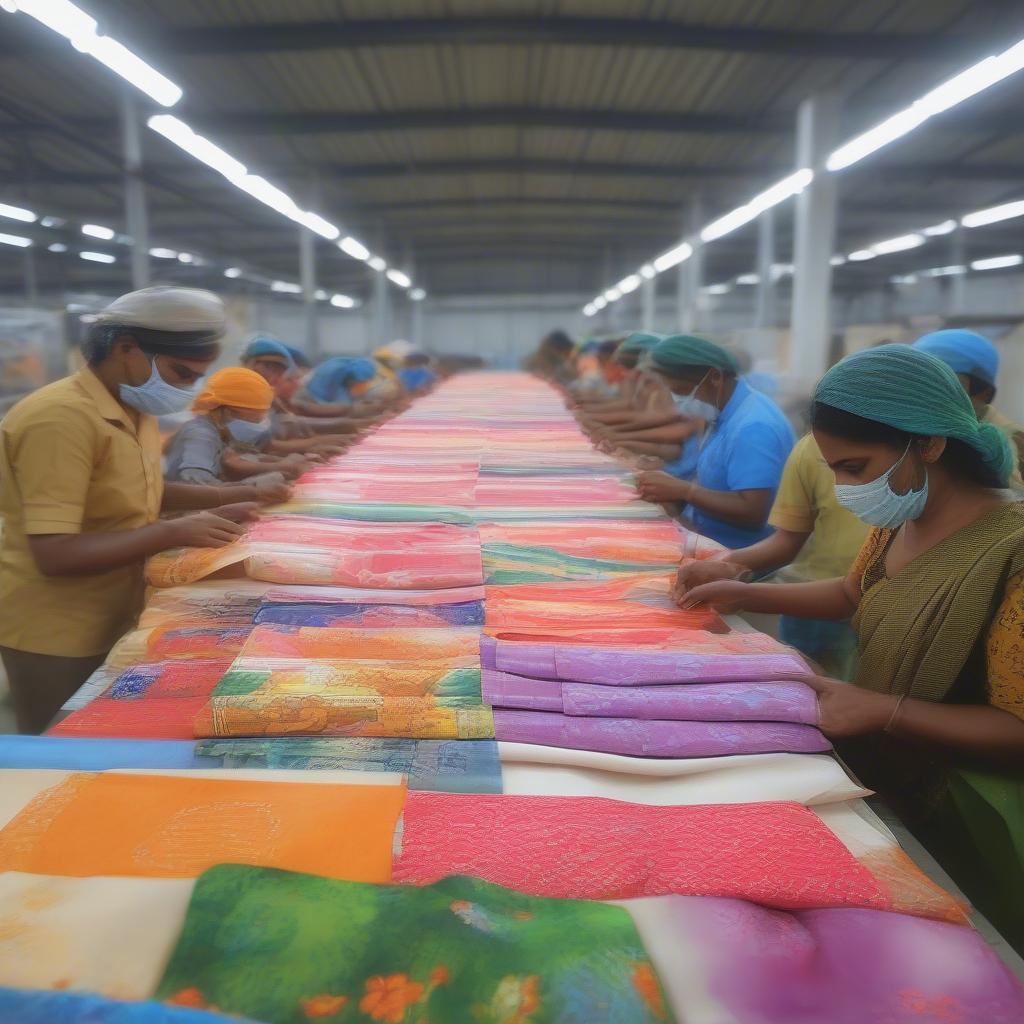 Custom-printed non-woven bags being produced in Hooghly