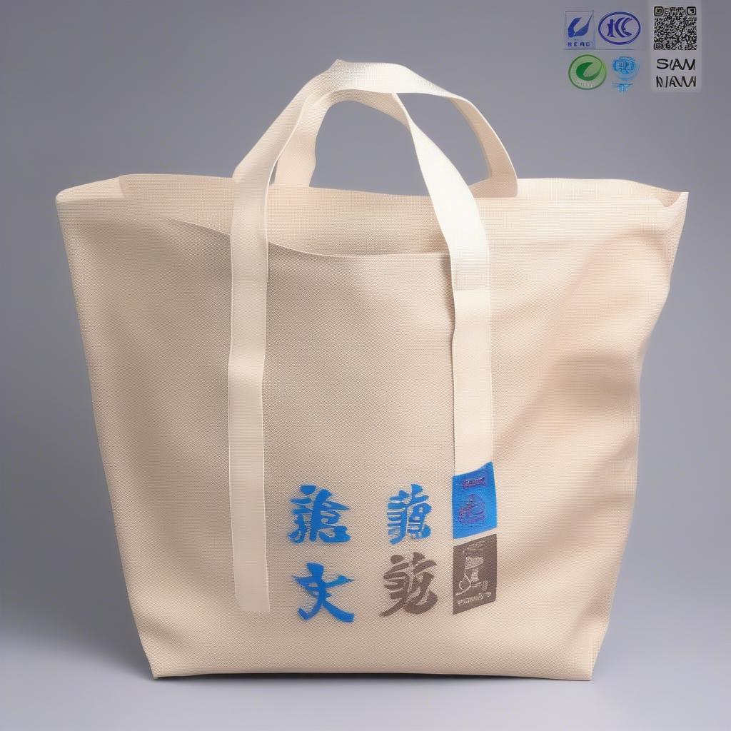 A variety of custom printed non woven bags showcasing different sizes, colors, and printing options