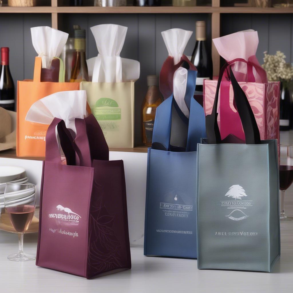 Custom Printed Non Woven Wine Bags