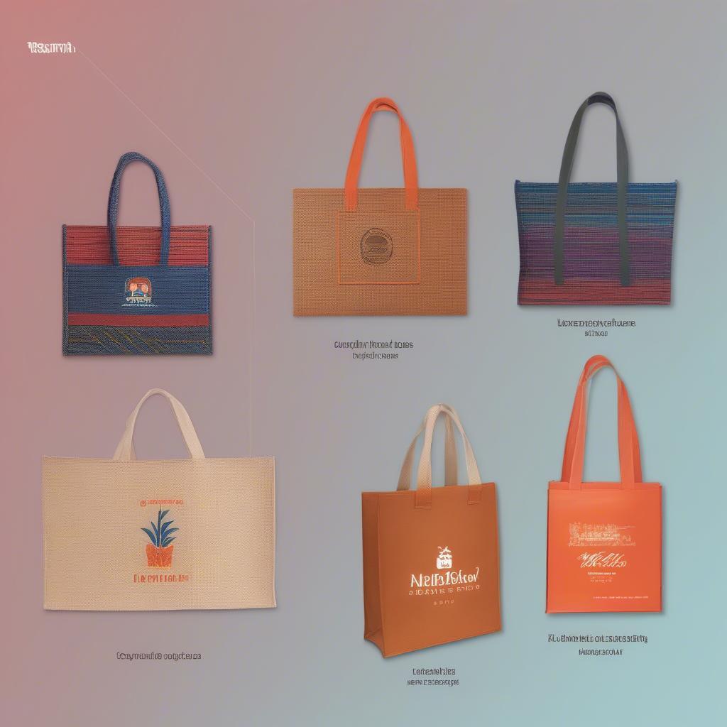 Examples of custom woven bag designs from Coimbatore manufacturers.