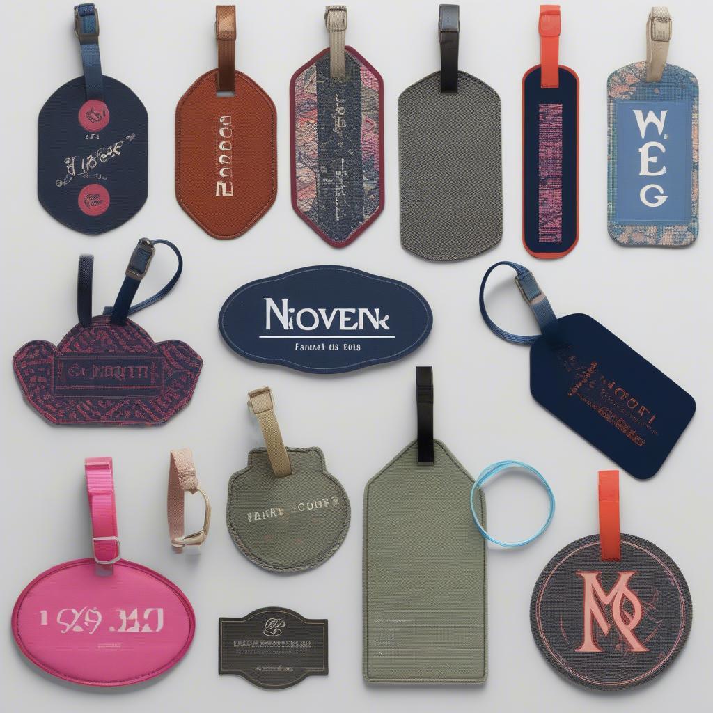 Variety of Custom Woven Bag Tags