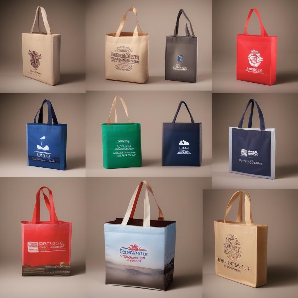 Customized non-woven bags with company logos and slogans, highlighting their use as a marketing tool in Kenya.