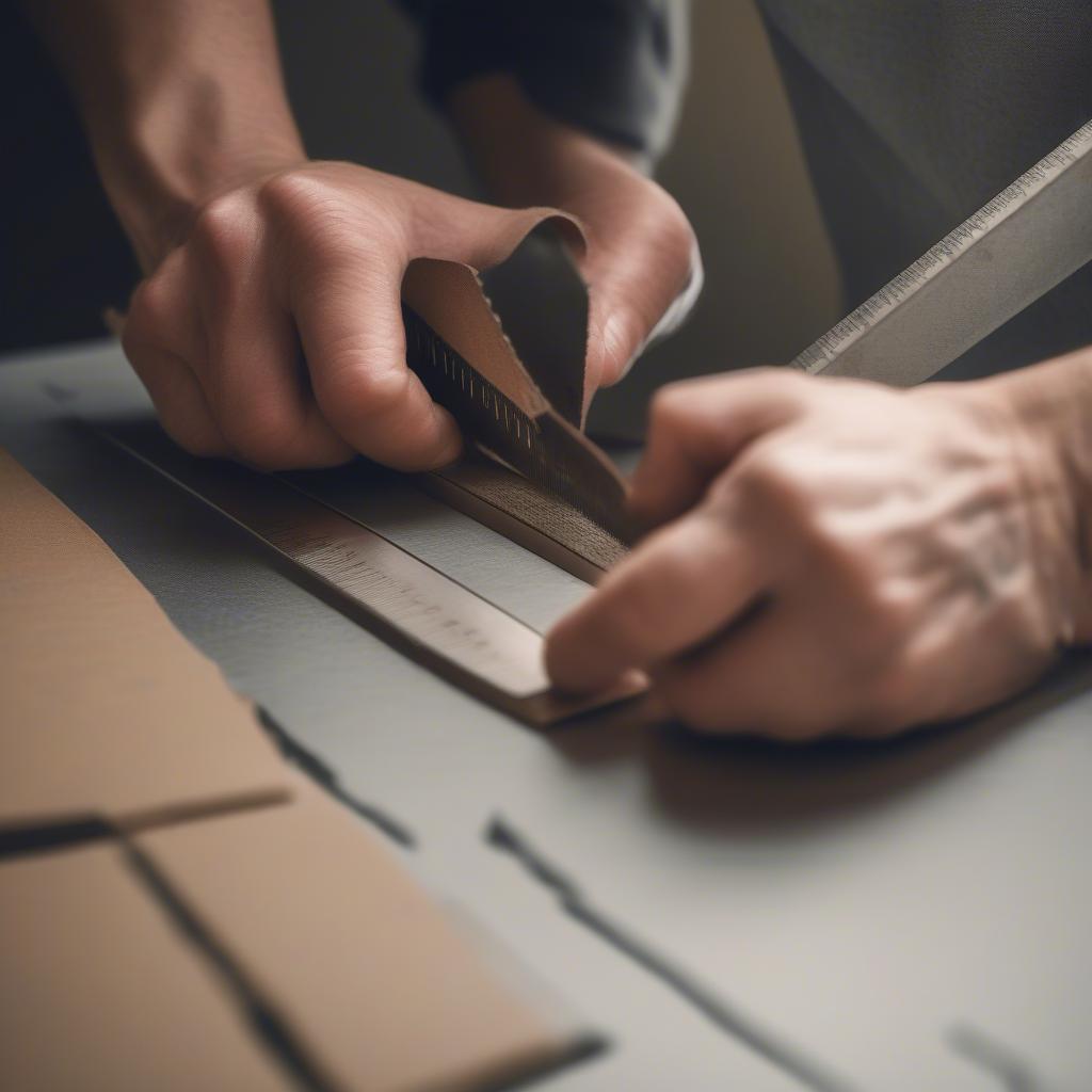 Cutting Cardboard Strips for Weaving