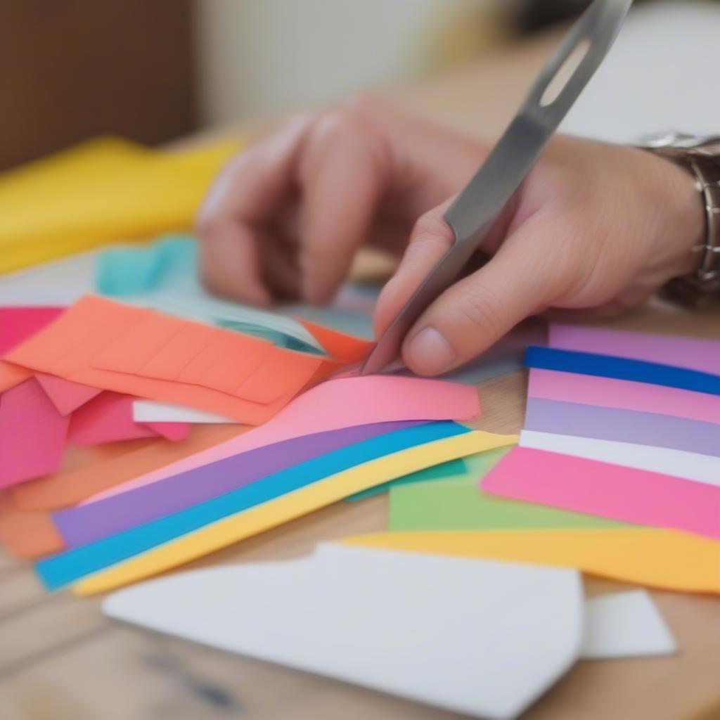 Cutting Paper Strips for Basket Weaving