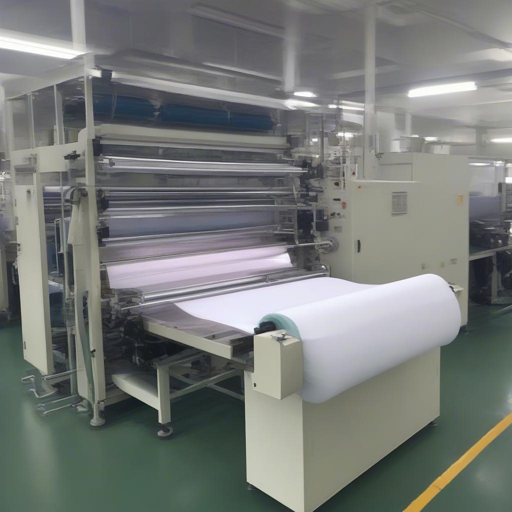 D cut bag making machine in operation, showing the automated process and the distinctive D-shaped handle being created.