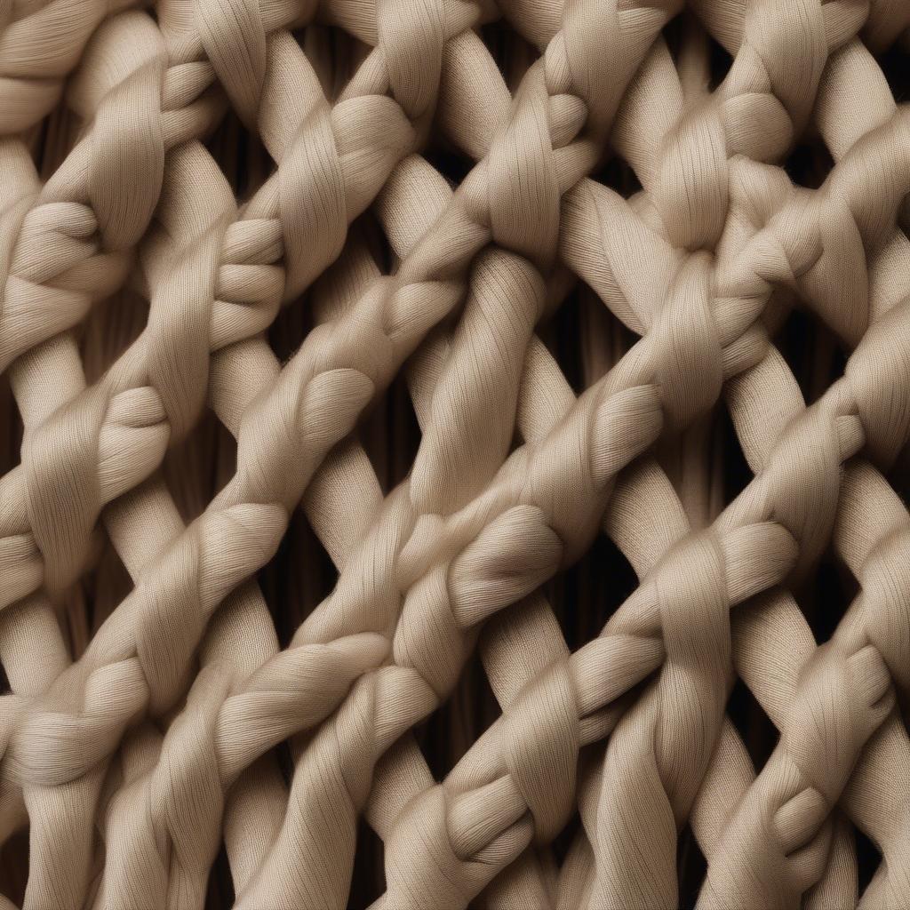 Close up of a Danish cord weaving chair showing the intricate detail of the woven pattern