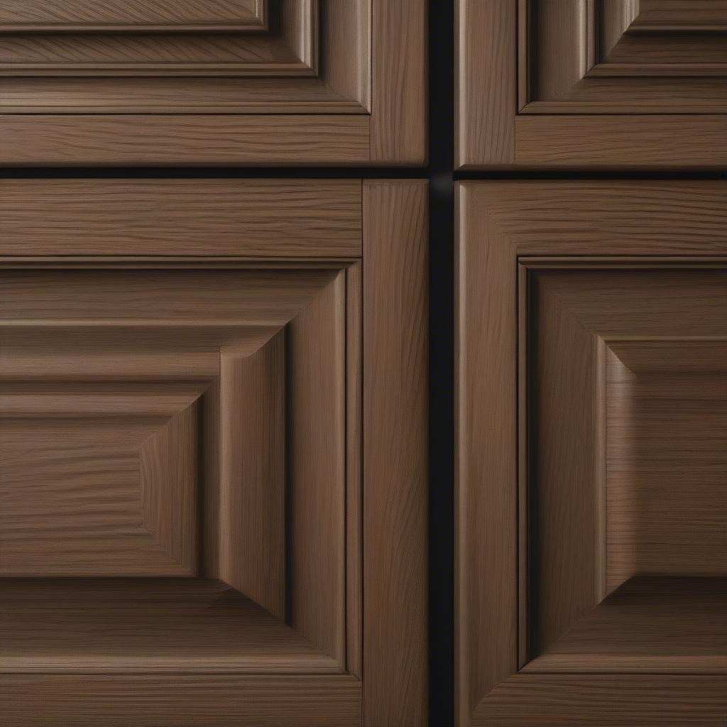 Dark Oak Basket Weave Cabinet Doors in a Kitchen