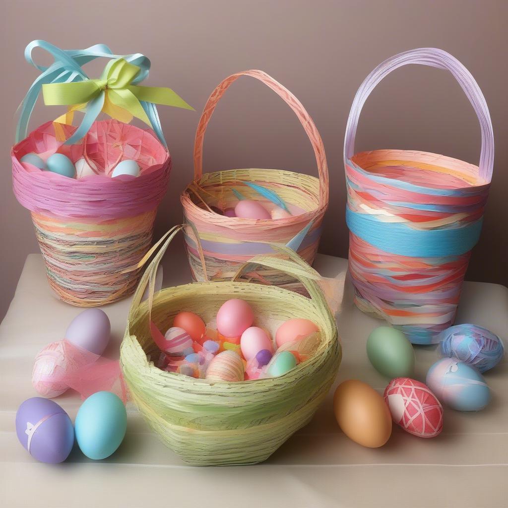 Examples of Decorated Paper Easter Baskets