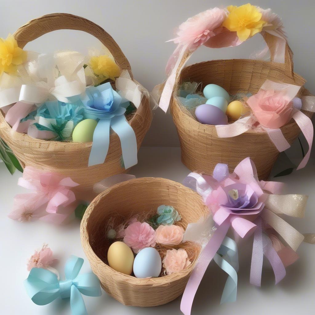 Embellished Paper Weave Easter Baskets