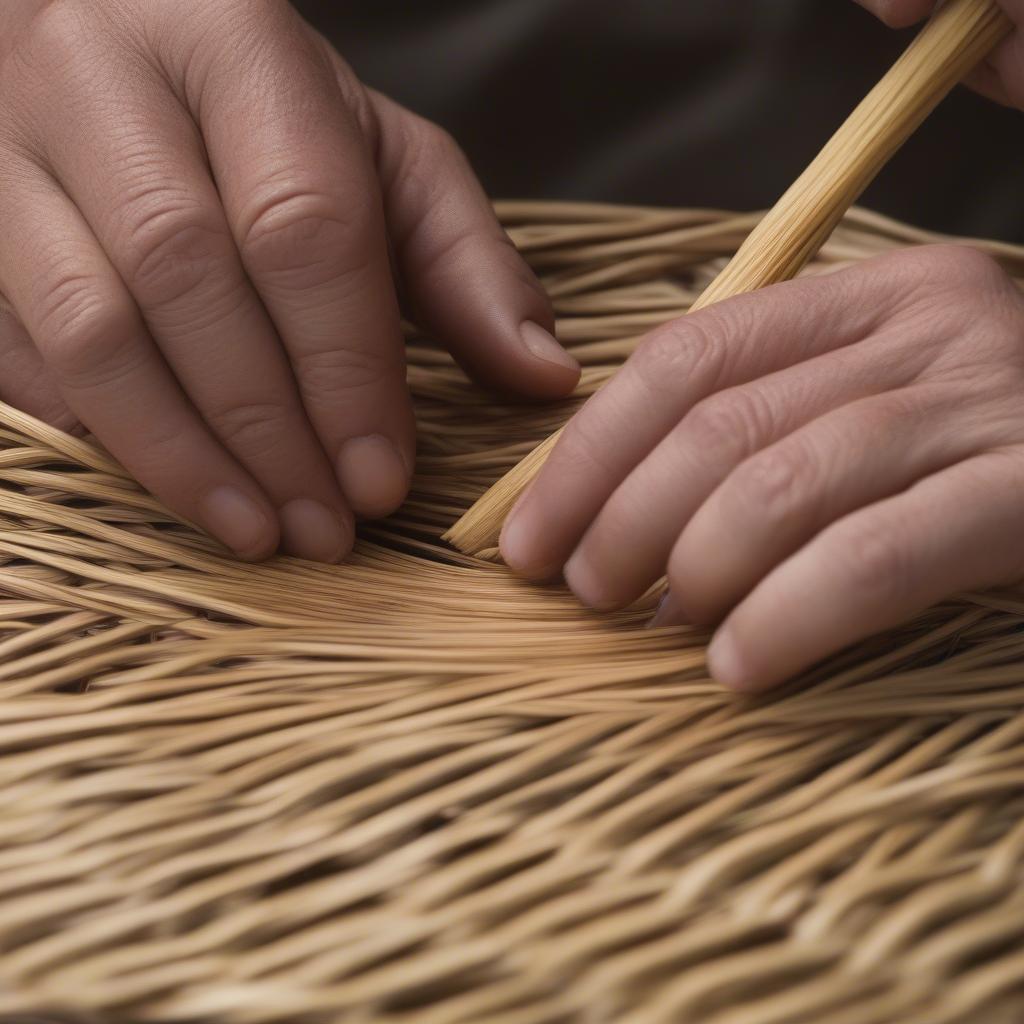 Starting the Diagonal Basket Weave in the Round