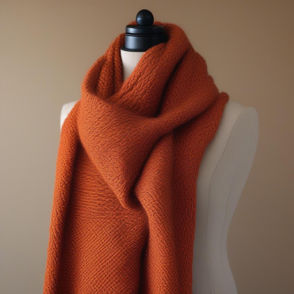 Diagonal Basket Weave Knit Scarf