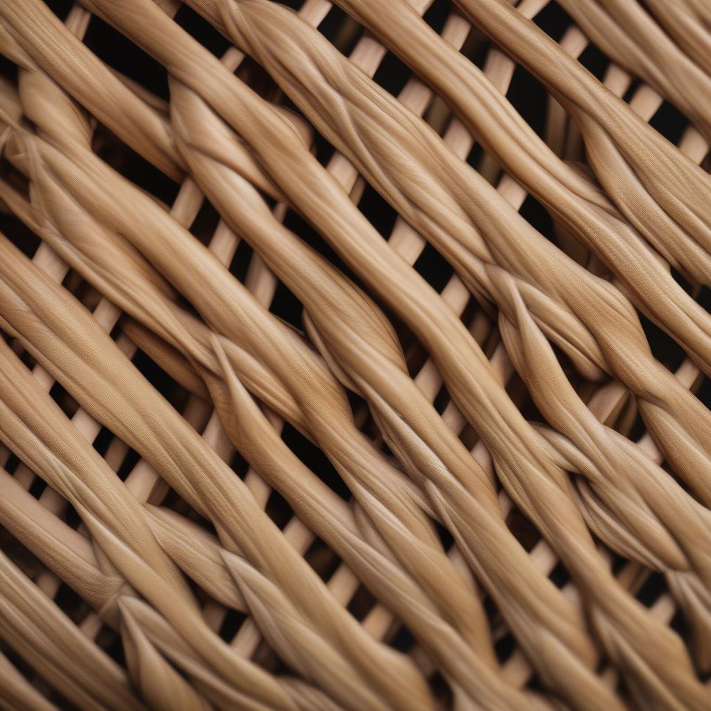 Close-up of a diamond weave pattern on a market basket