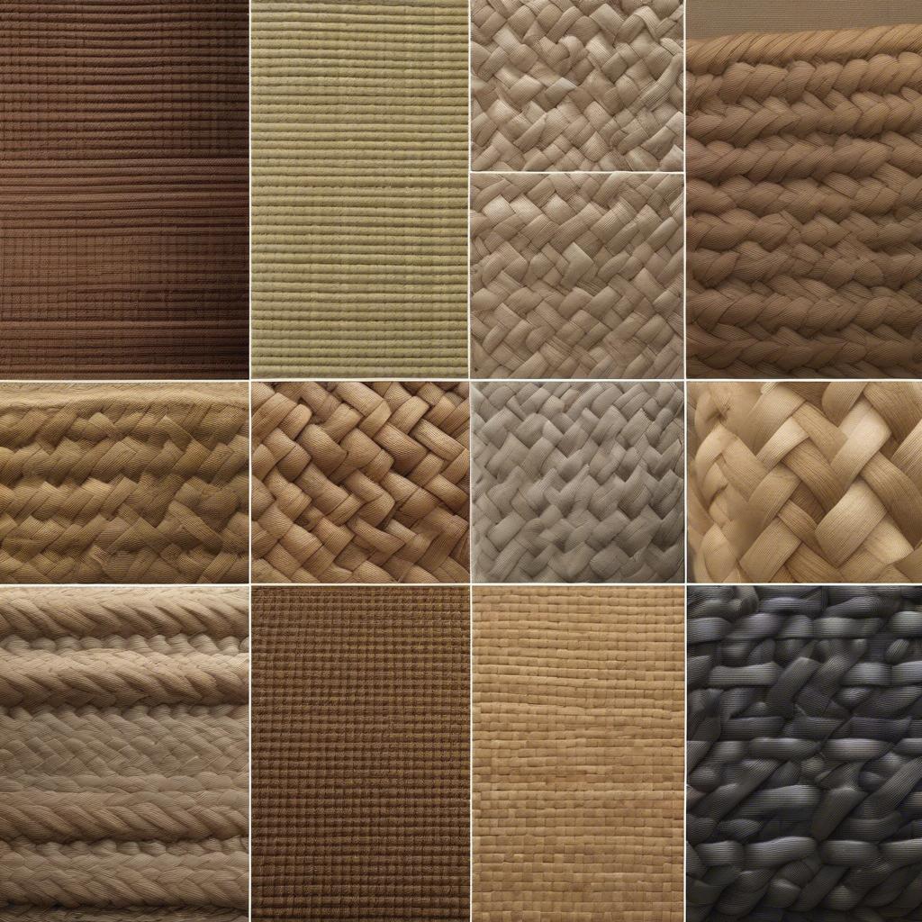 Variety of basket weave rug patterns