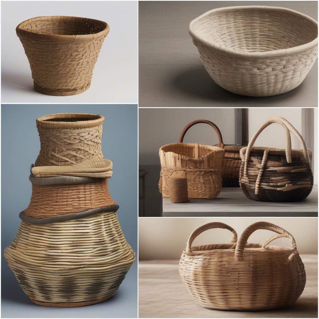 Different basket weaving styles and patterns from around the world.