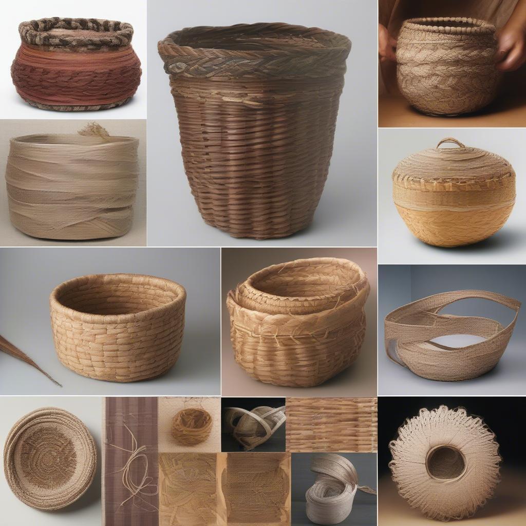 Examples of different basket weaving techniques