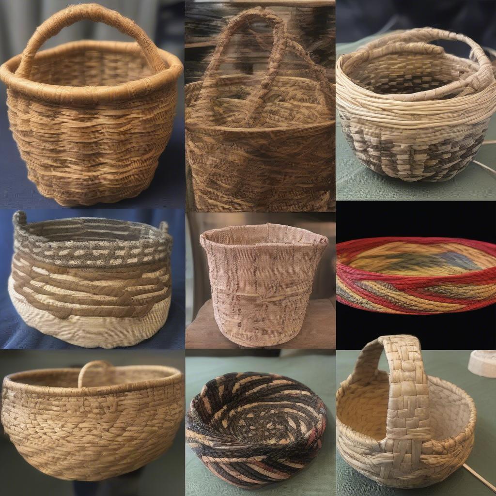 Examples of various basket weaving techniques taught in Northern Virginia classes