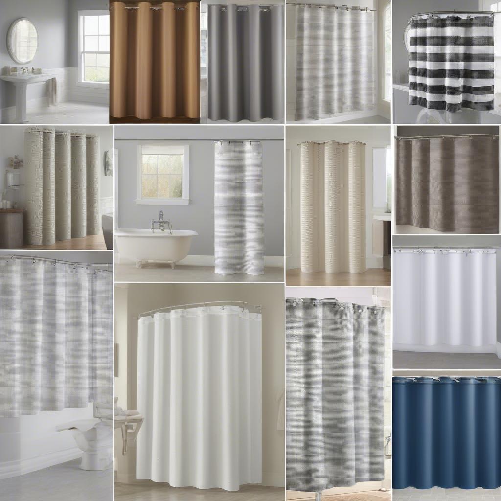 Variety of Hotel Hookless Basket Weave Shower Curtains