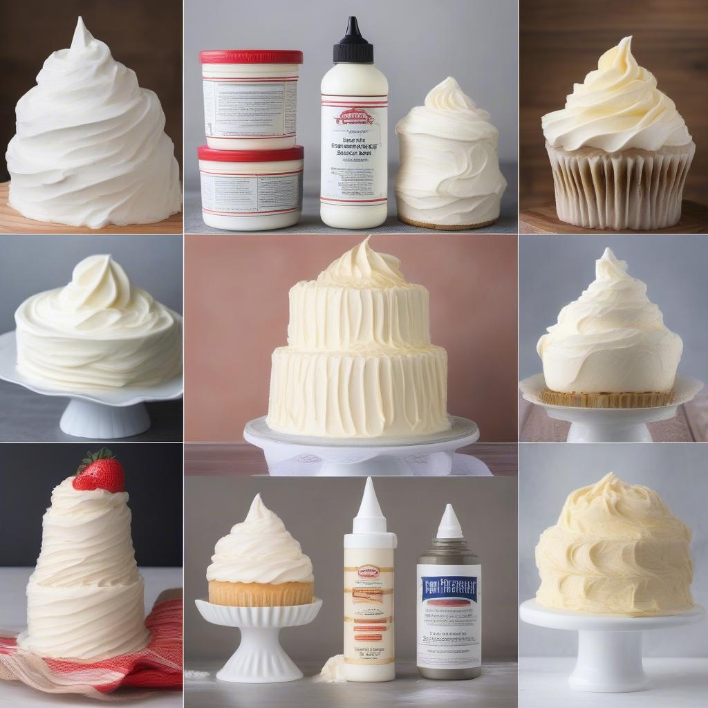 Various types of frosting suitable for creating a basket weave cake decoration