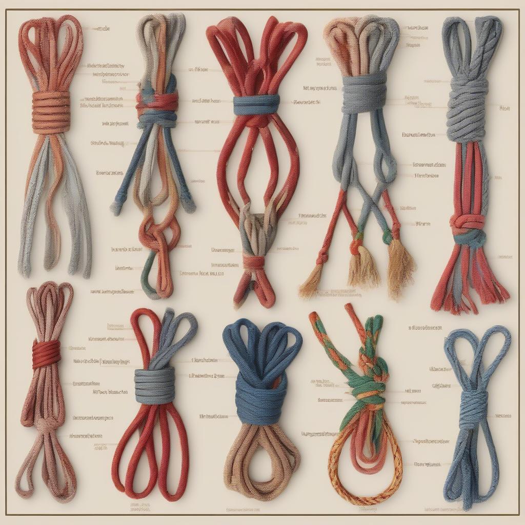 Different Lobster Rope Knots Used for Weaving