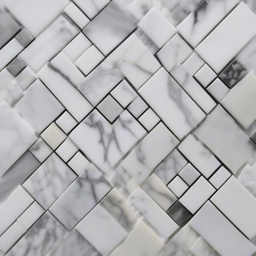 Various marble types suitable for basket weave tile