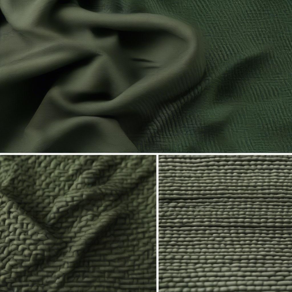 Dark Green Basket Weave Pillow Shams in Linen, Cotton, and Velvet